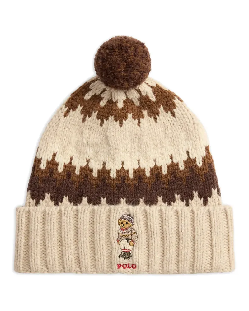 Ralph Lauren Beanie mit Bärenstickerei - Nude Nude