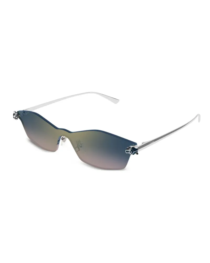 Cartier Panthère Sonnenbrille mit geometrischem Gestell - Silber Silber