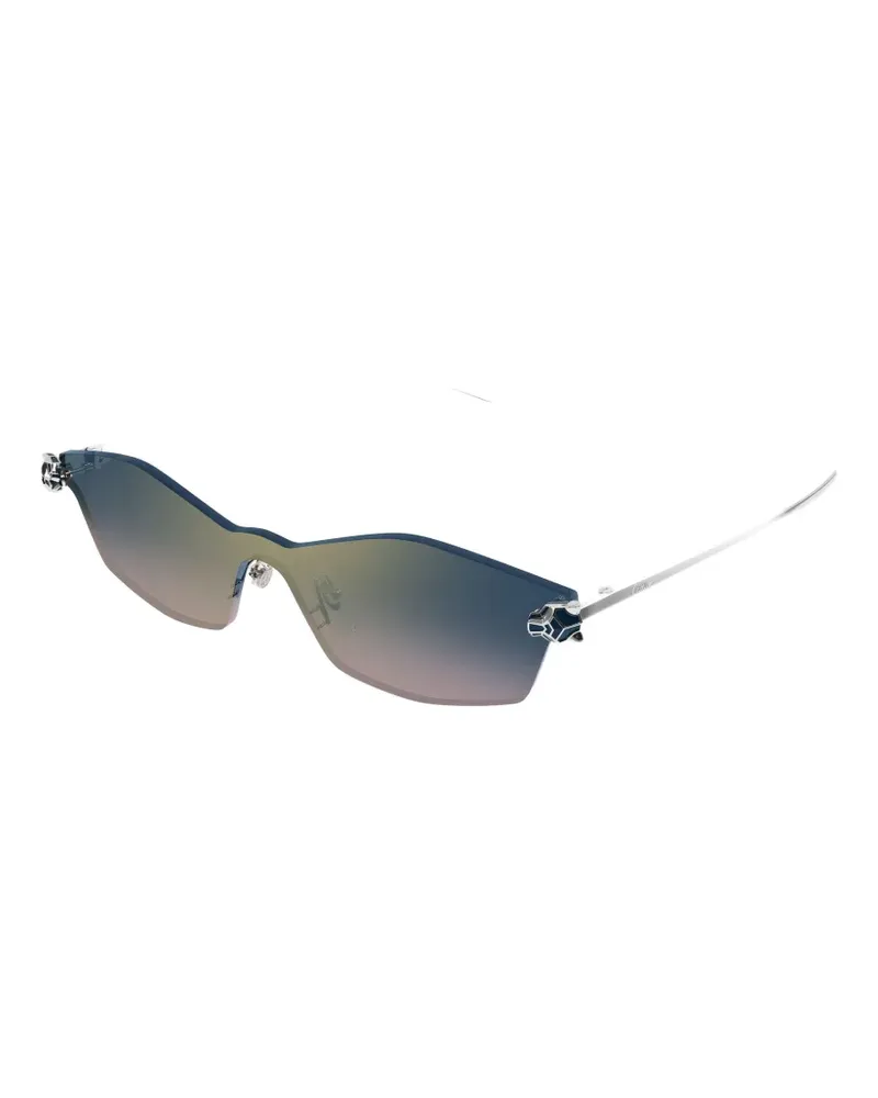 Cartier Panthère geometric-frame sunglasses - Silber Silber