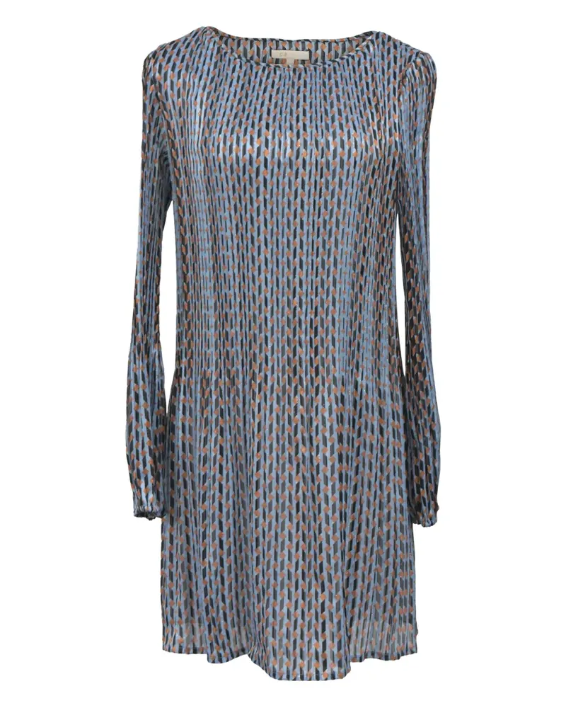 Maje Rockilane geometric-print midi dress - Blau Blau