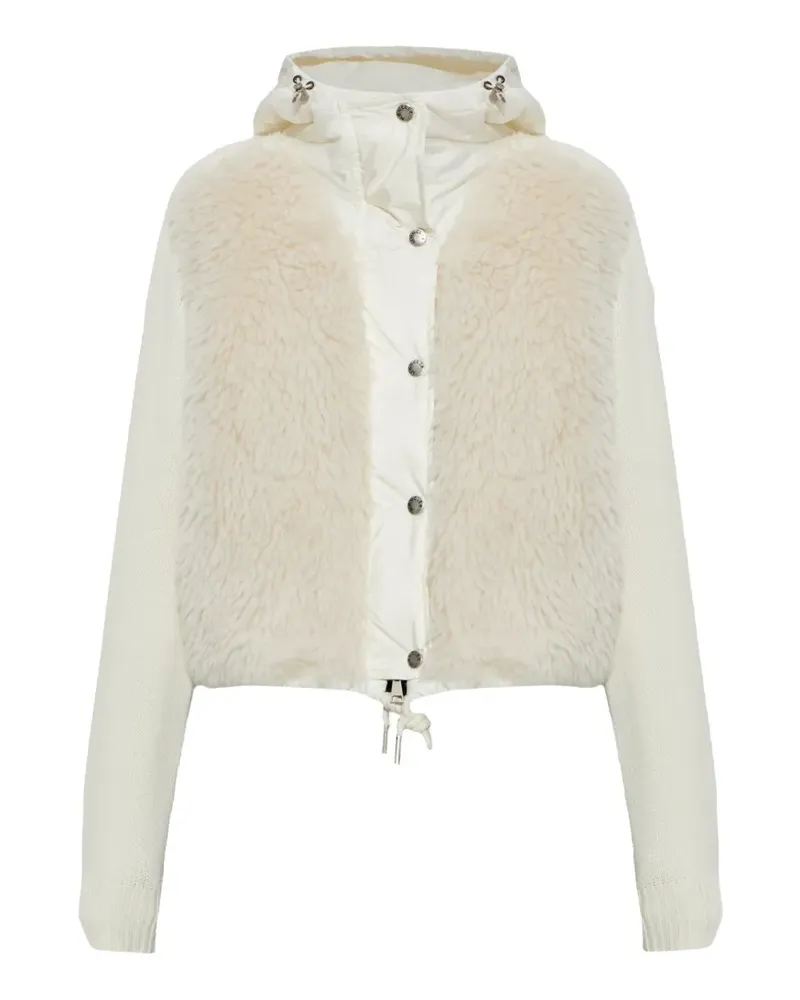 Moncler Cardigan mit Shearling-Einsatz - Nude Nude