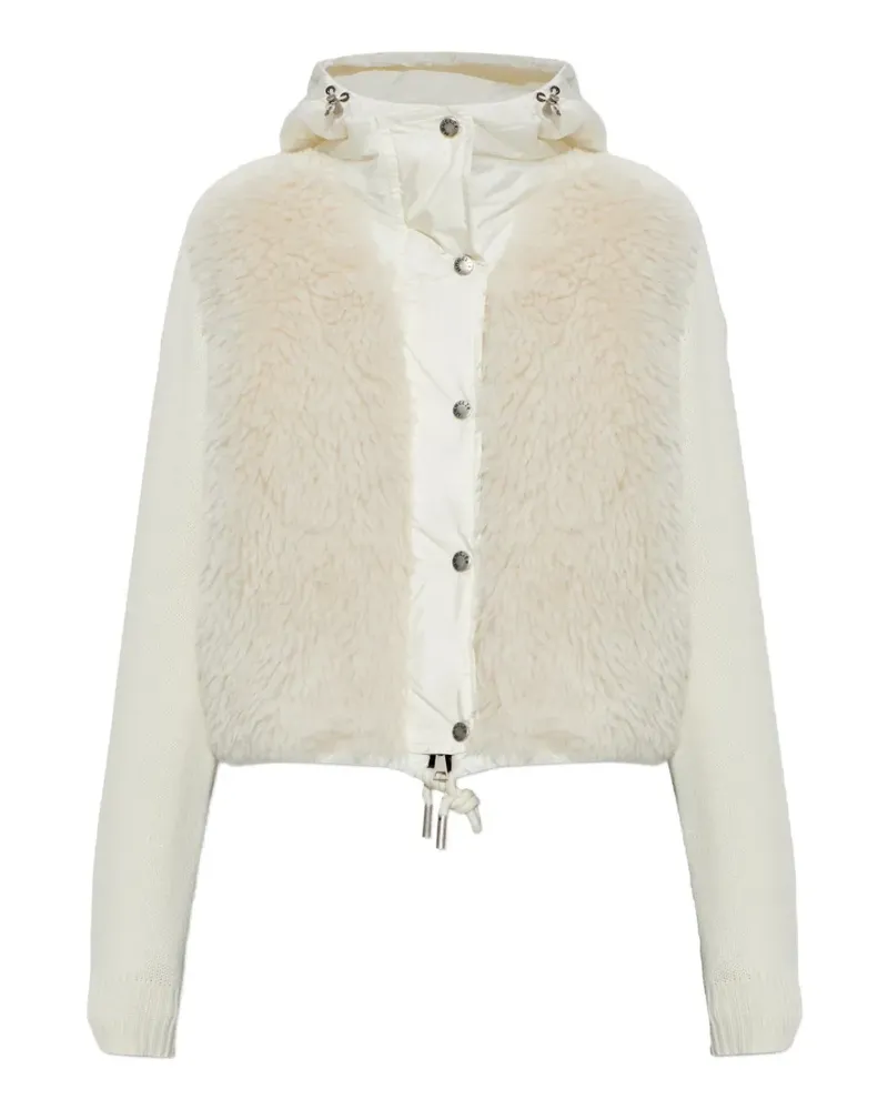 Moncler Cardigan mit Shearling-Einsatz - Nude Nude