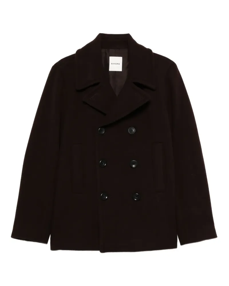 Sandro Doppelreihige Cabanjacke - Braun Braun