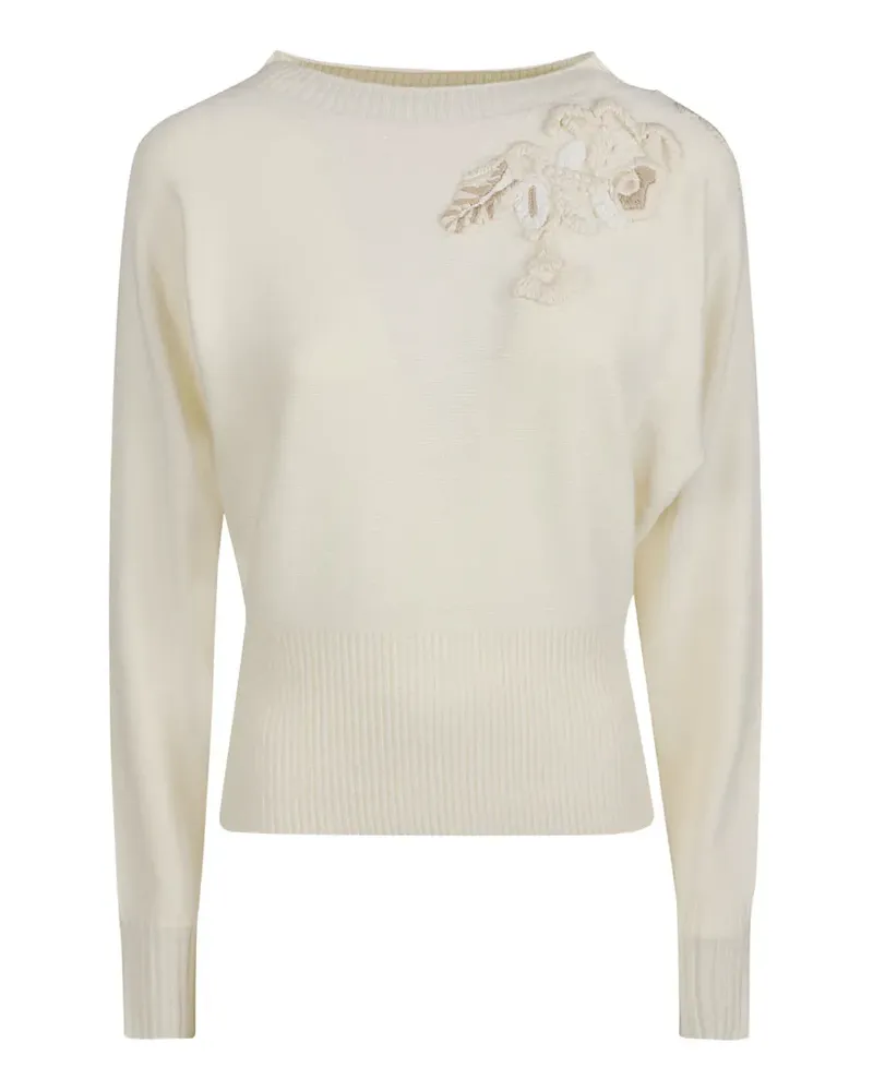 Ermanno Scervino Pullover mit Blumenstickerei - Nude Nude
