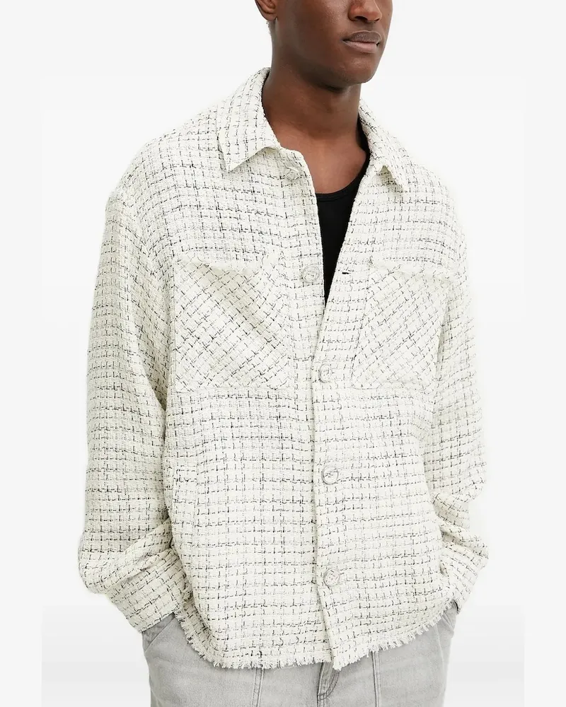 IRO Tweed-Hemdjacke mit ausgefransten Kanten - Nude Nude