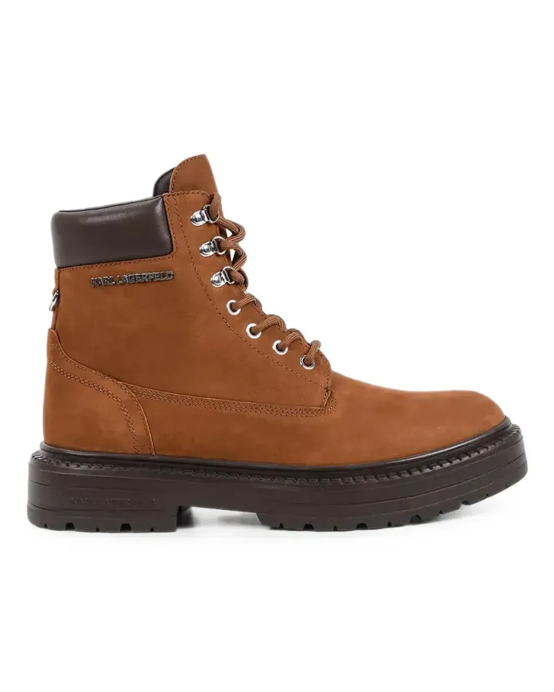 Karl Lagerfeld lace-up panelled boots - Braun Braun