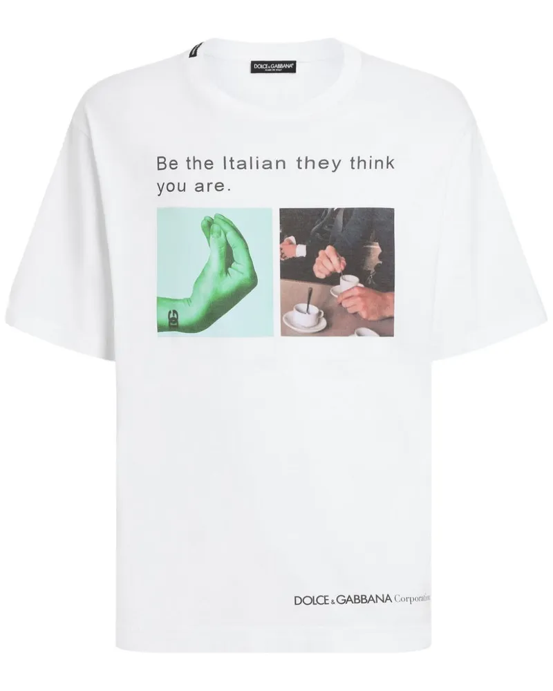 Dolce & Gabbana T-Shirt mit grafischem Print - Weiß Weiß