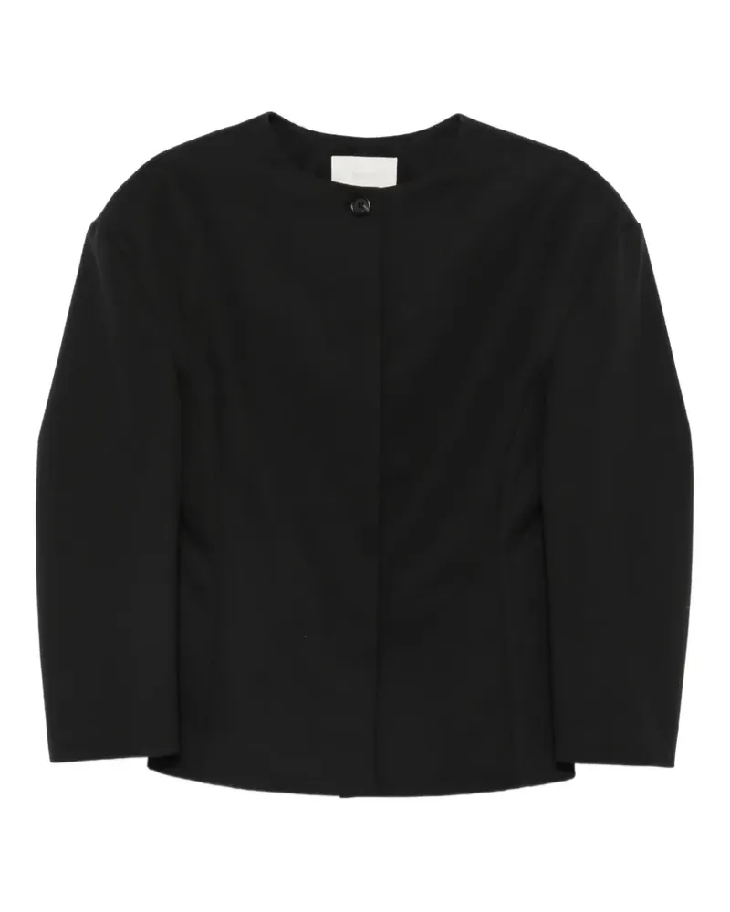 AMOMENTO Jacke mit Knopfleiste - Schwarz Schwarz