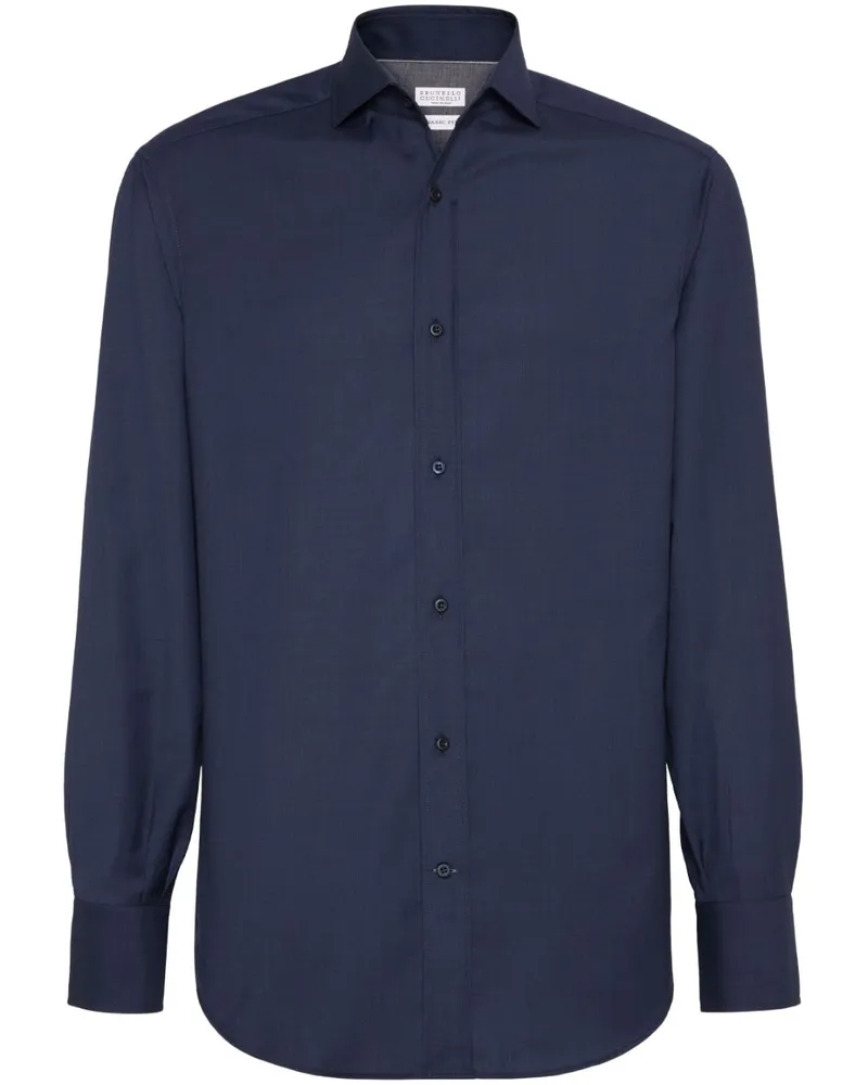 Brunello Cucinelli Klassisches Hemd Blau