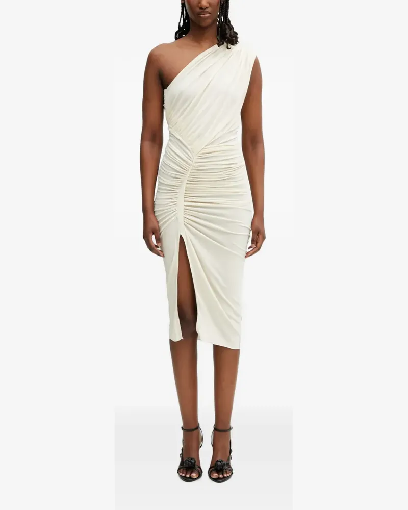 Rick Owens Lilies Avra one-shoulder ruched midi dress - Nude Nude