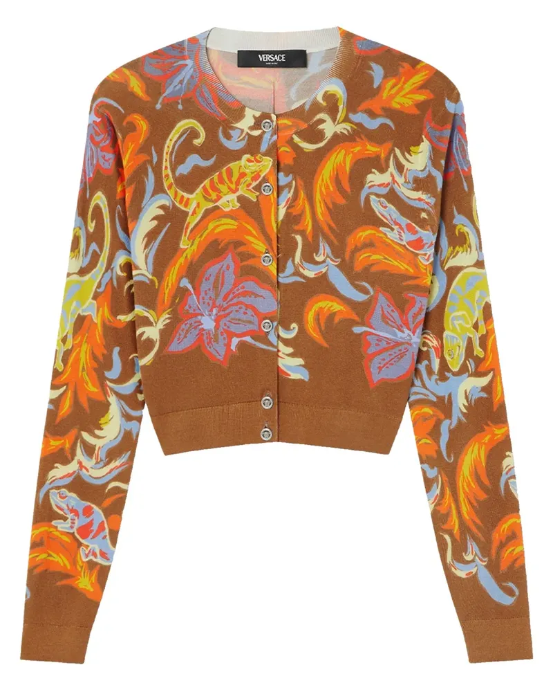 Versace Exotic Barocco Cropped-Cardigan - Braun Braun