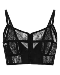 Dolce & Gabbana Bustier mit Spitzendetail Schwarz