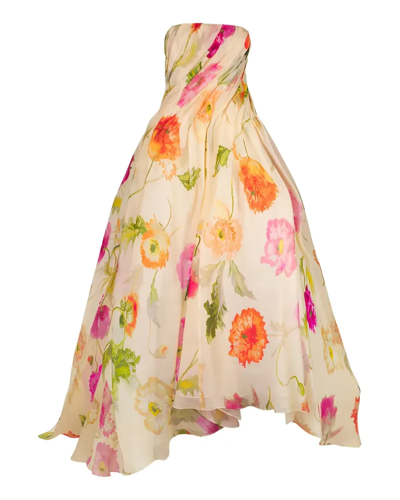 Carolina Herrera New York floral-pattern midi dress - Nude Nude