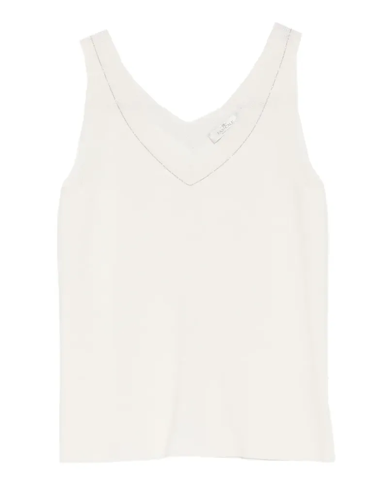 PANICALE Cashmere Tanktop mit V-Ausschnitt - Weiß Weiß