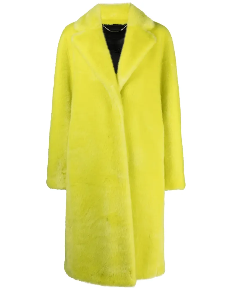 Philipp Plein Mantel aus Faux Fur mit Graffiti-Print - Gelb Gelb