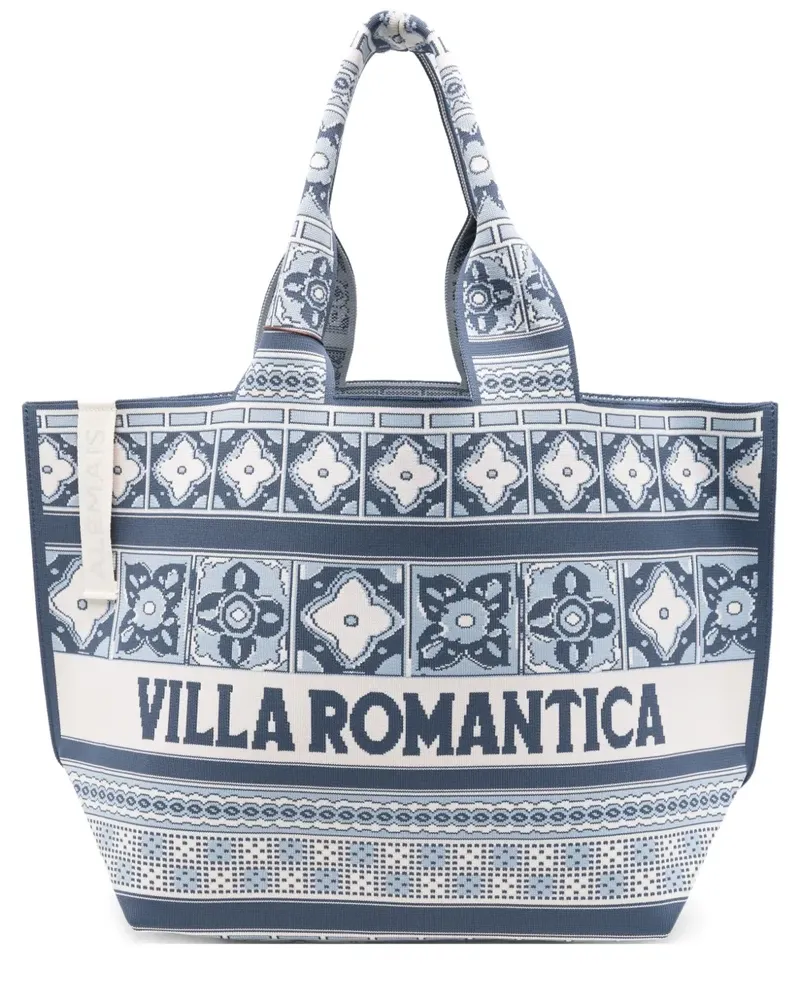 ALEMAIS Villa Romantica patterned tote bag - Blau Blau