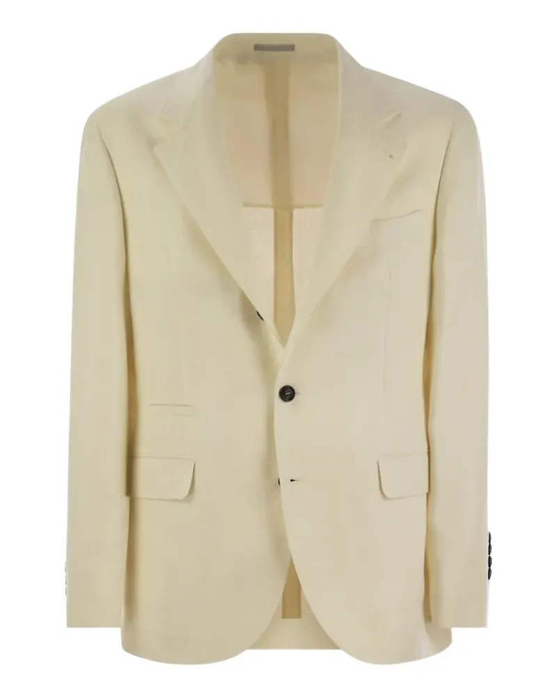 Brunello Cucinelli notch-lapel single-breasted blazer - Nude Nude