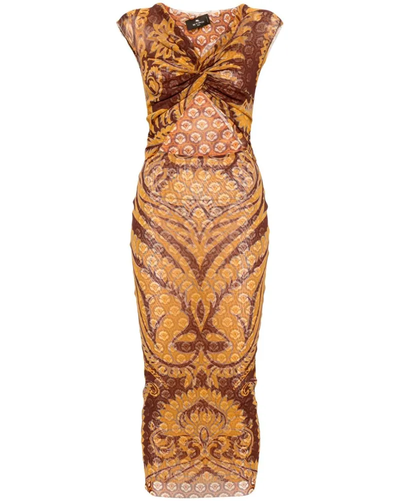 Etro Maxikleid mit grafischem Print - Braun Braun