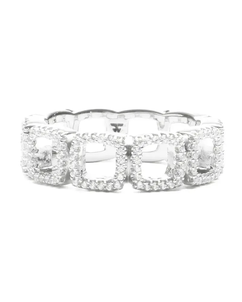 Tom Wood Eckiger Ring mit Zirkonia - Silber Silber