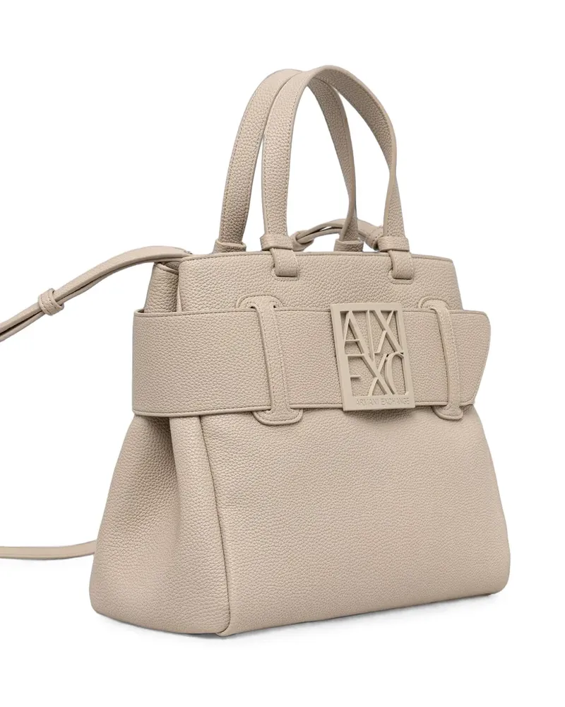 Armani Exchange Tote Bag mit Logo-Schild - Nude Nude