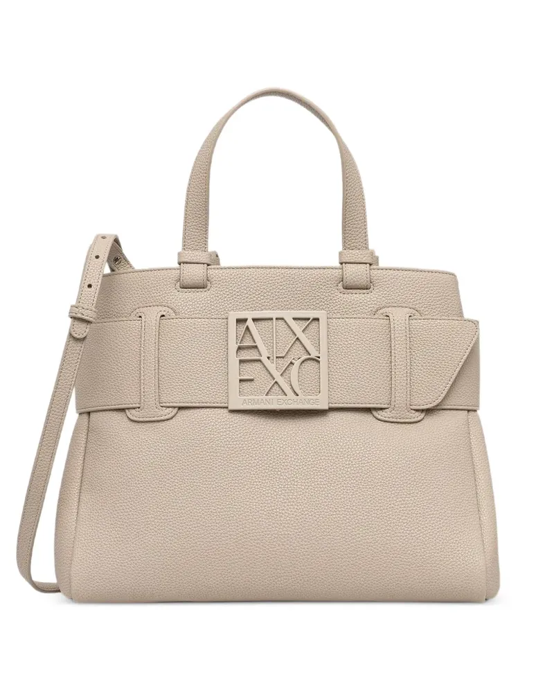 Armani Exchange Tote Bag mit Logo-Schild - Nude Nude