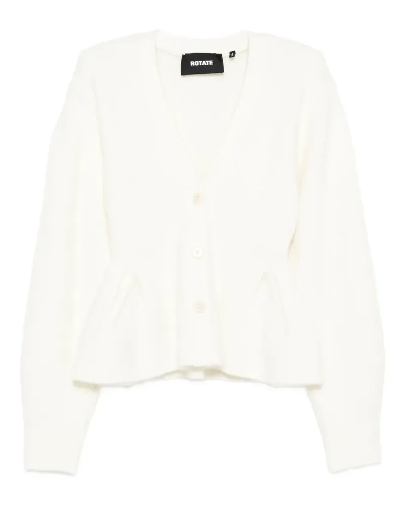 ROTATE Birger Christensen peplum V-neck cardigan - Weiß Weiß