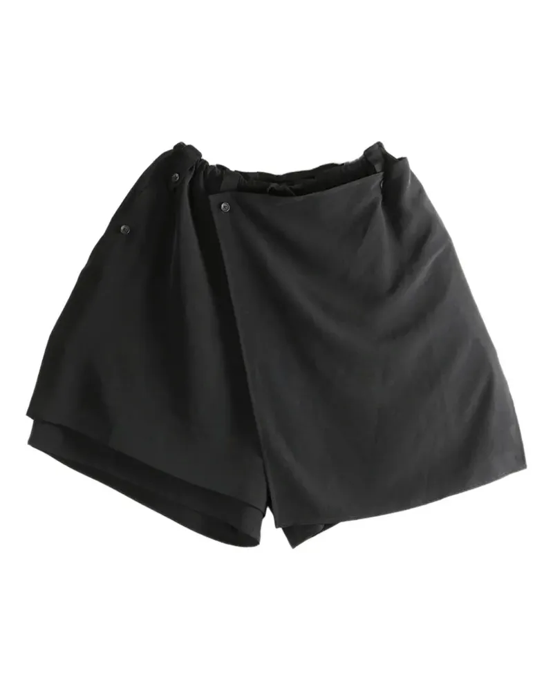 Yohji Yamamoto button draped shorts - Schwarz Schwarz