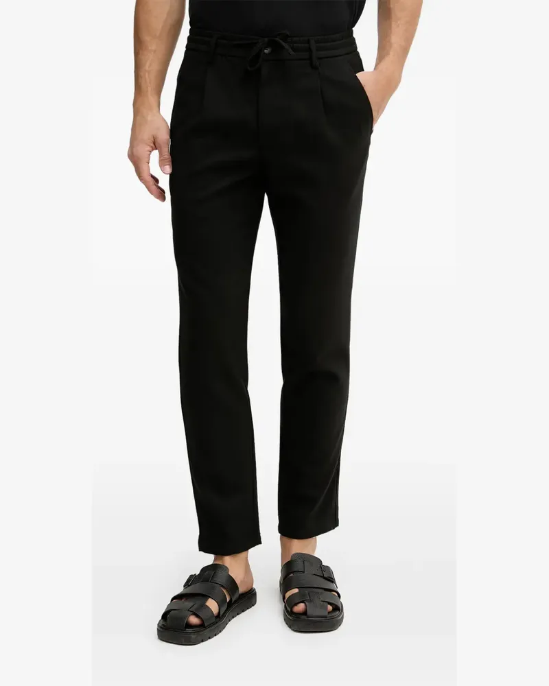 Lindbergh drawstring-waist pleated trousers - Schwarz Schwarz