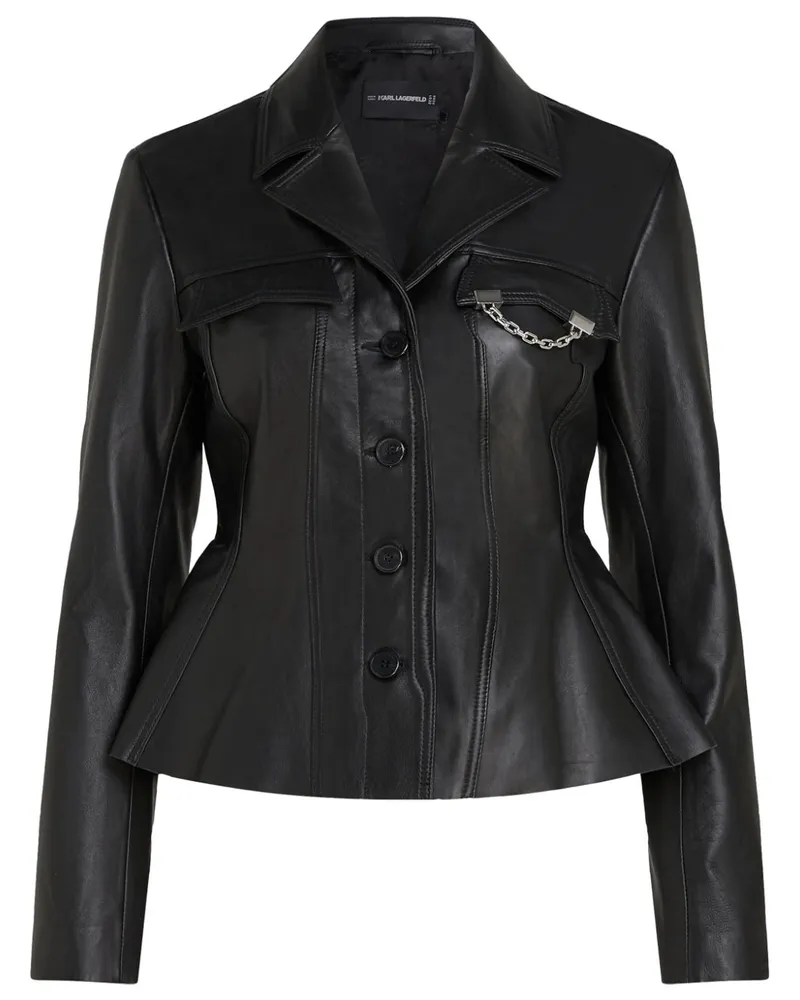 Karl Lagerfeld KL Studio Blazer aus Leder - Schwarz Schwarz