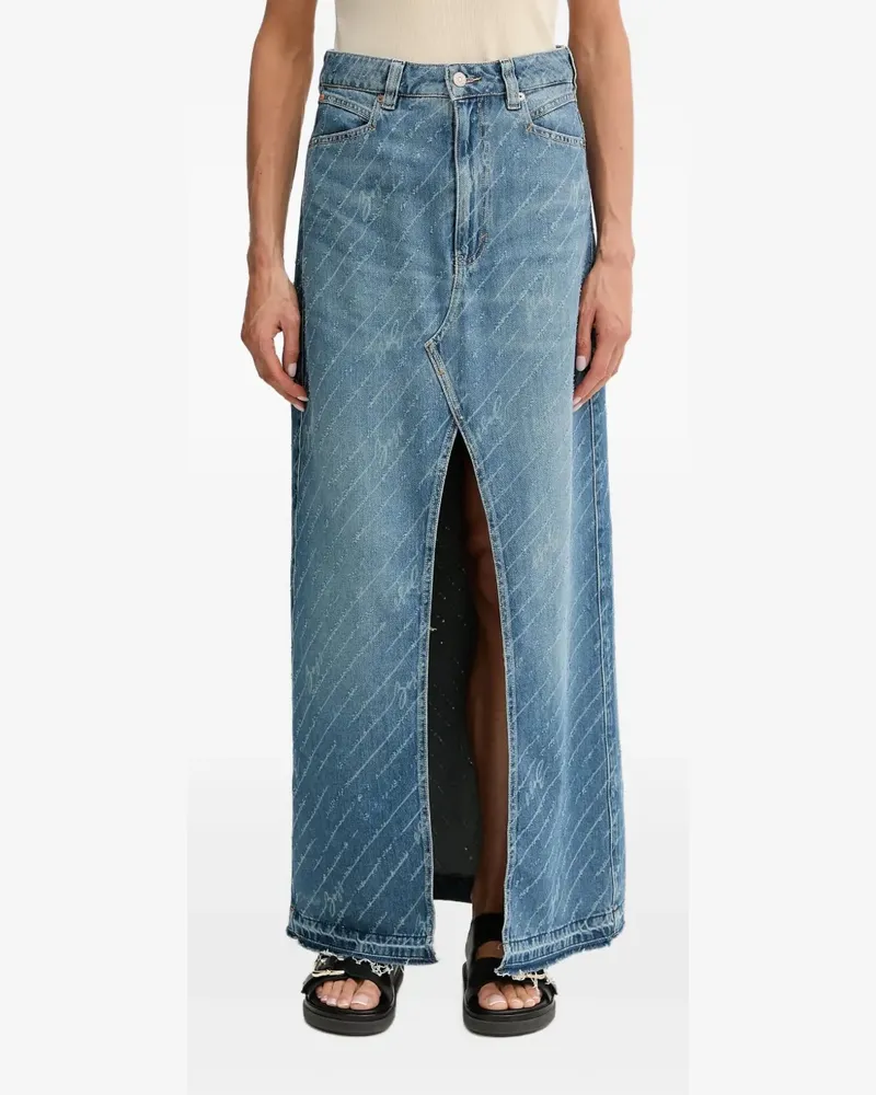 HUGO BOSS Jeans-Maxirock im Distressed-Look - Blau Blau