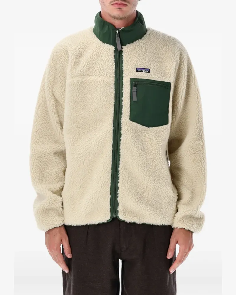 Patagonia fleece-texture panelled jacket - Nude Nude