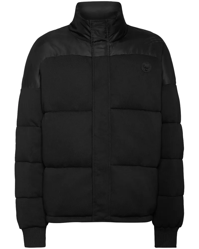 Philipp Plein Gefütterte Jacke mit Kontrasteinsätzen - Schwarz Schwarz