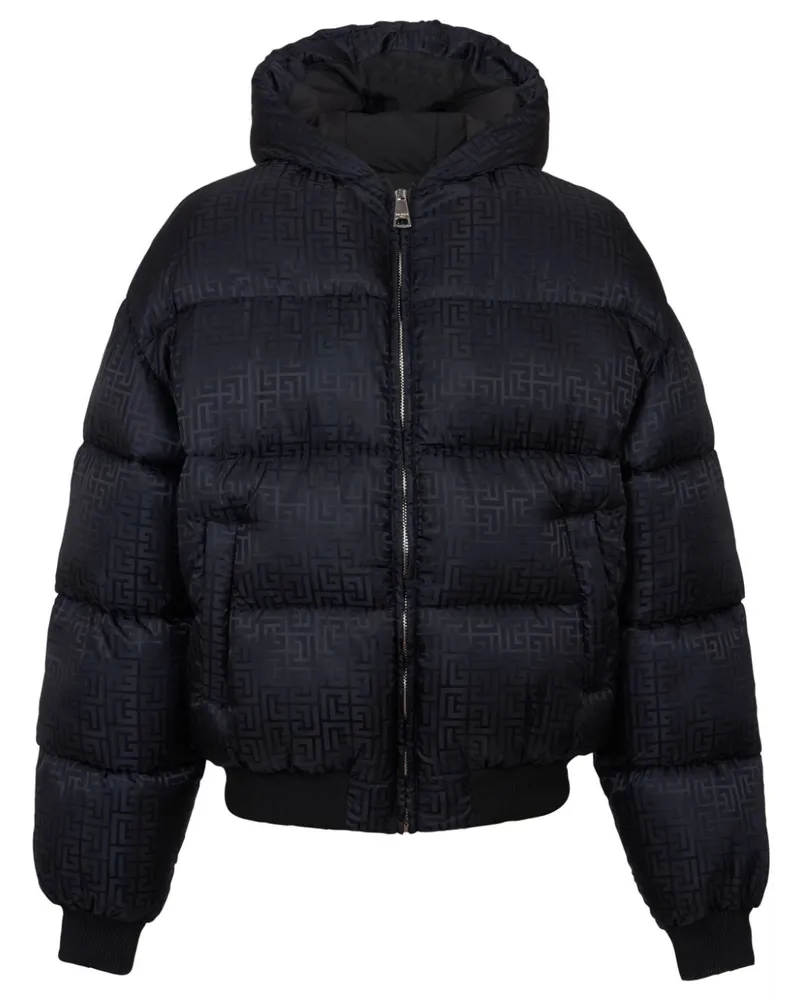 Balmain Gefütterte Jacke mit PB-Monogramm - Schwarz Schwarz