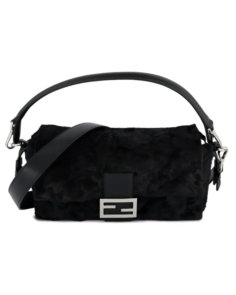 Fendi Baguette Soft Schultertasche aus Kalbshaar - Schwarz Schwarz