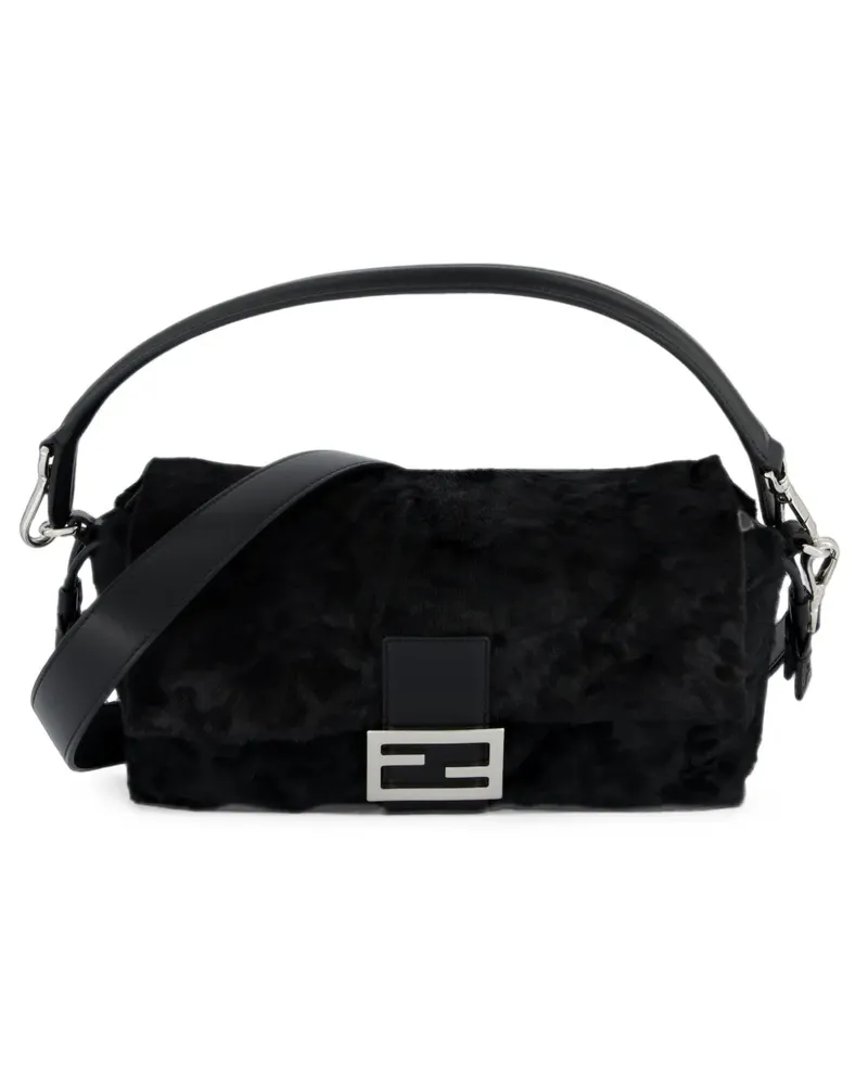 Fendi medium Baguette calf hair shoulder bag - Schwarz Schwarz