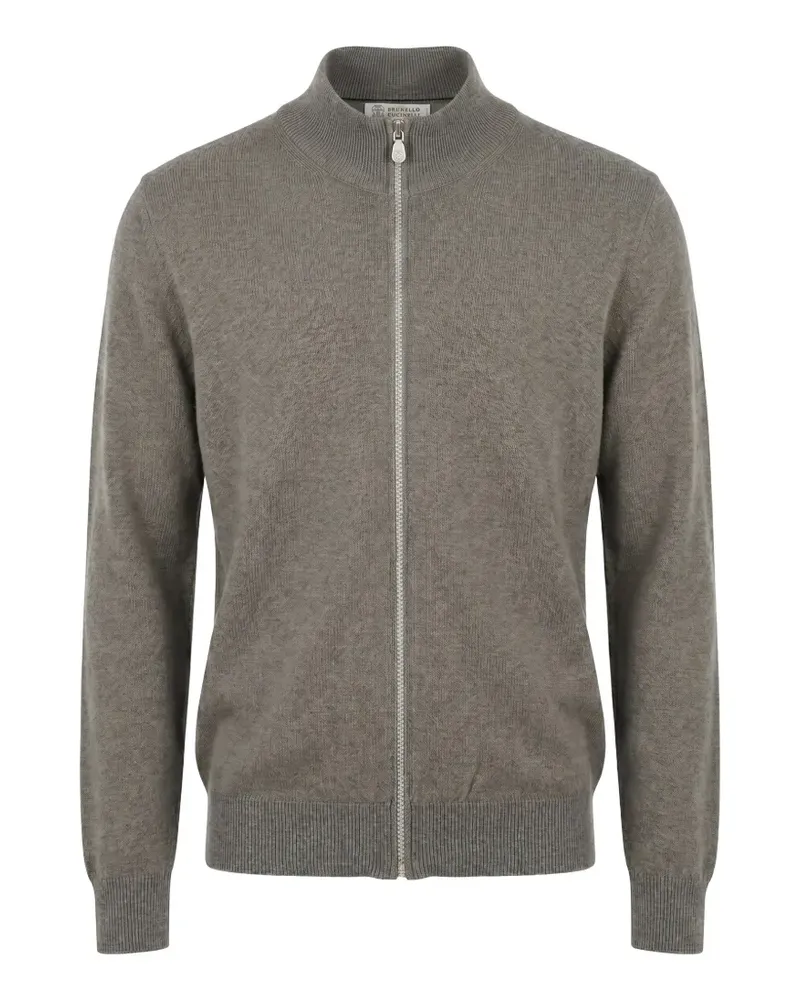 Brunello Cucinelli zip-up cashmere sweater - Grau Grau