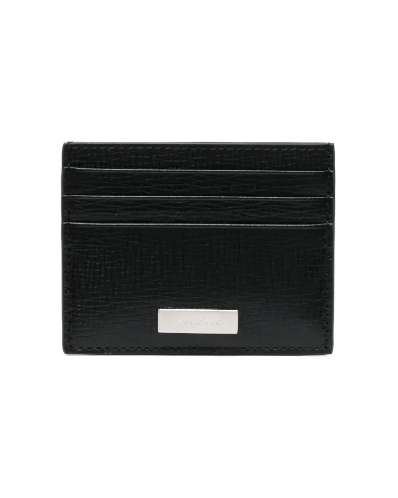 Ferragamo Portemonnaie mit Logo-Schild - Schwarz Schwarz