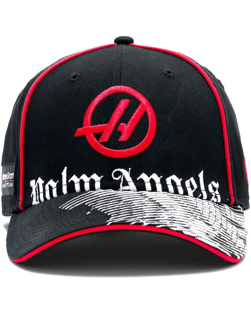 Palm Angels x Moneygram Haas F1 Team x New Era Baseballkappe mit Logo-Stickerei - Schwarz Schwarz