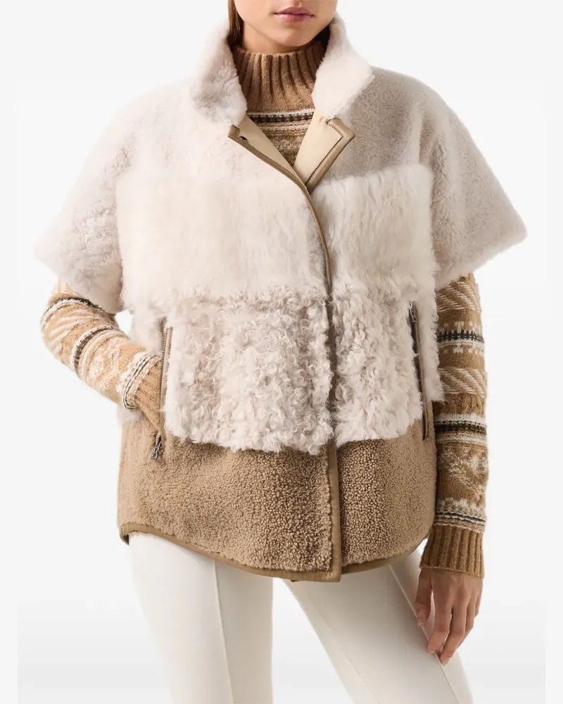 Bogner Lexy shearling-lambskin jacket - Nude Nude