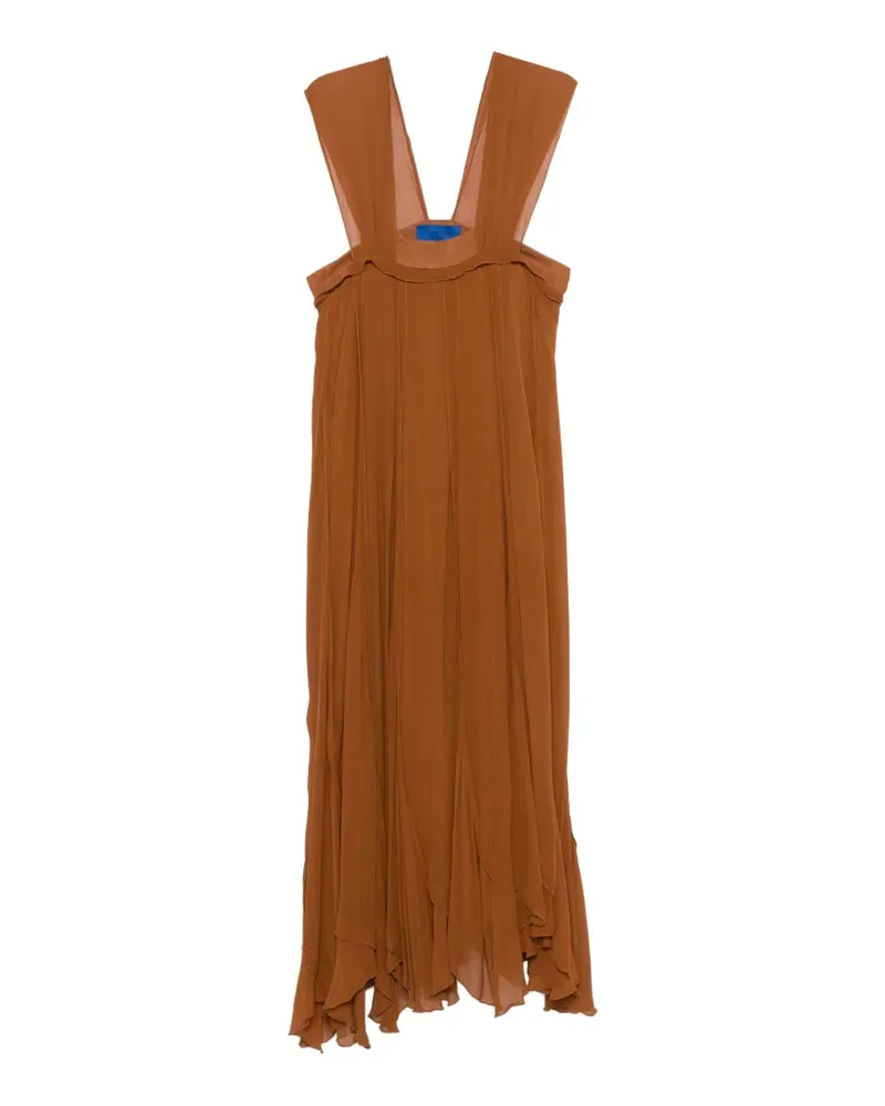 Mes Demoiselles V-neck pleated dress - Braun Braun