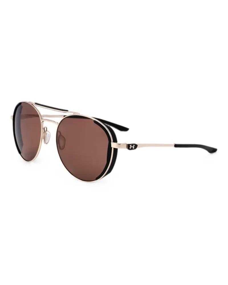 Under Armour Runde Sonnenbrille mit Doppelsteg - Gold Gold