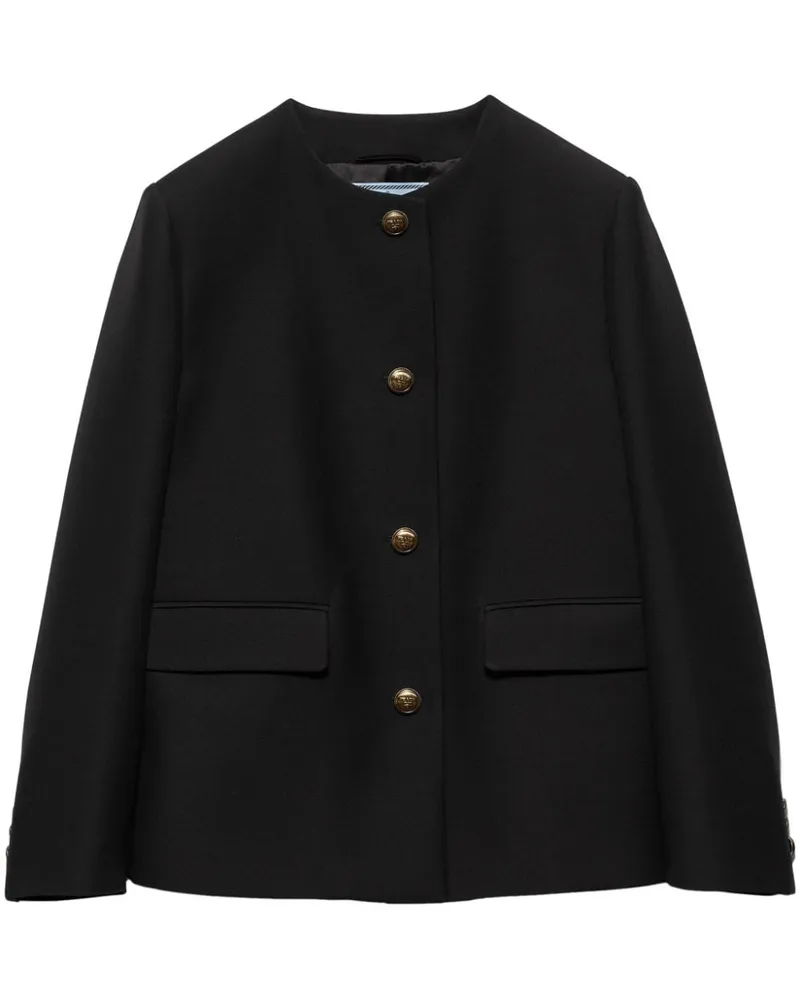 Prada Einreihige Jacke - Schwarz Schwarz