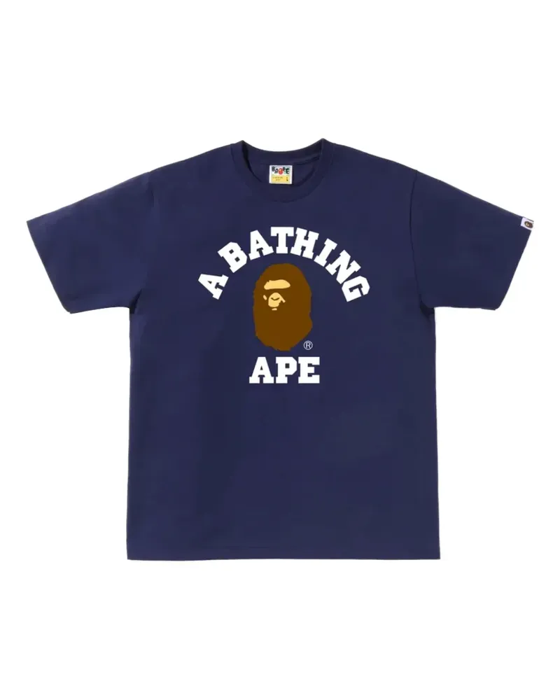 BAPE T-Shirt mit College-Logo - Blau Blau