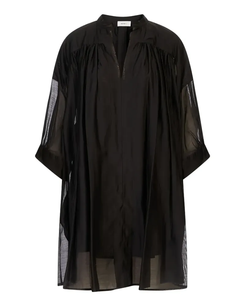 MEIMEIJ sheer-panel shirt mini dress - Schwarz Schwarz