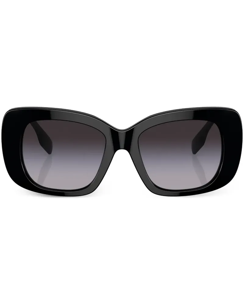 Burberry Eckige Sonnenbrille mit Logo-Print - Schwarz Schwarz