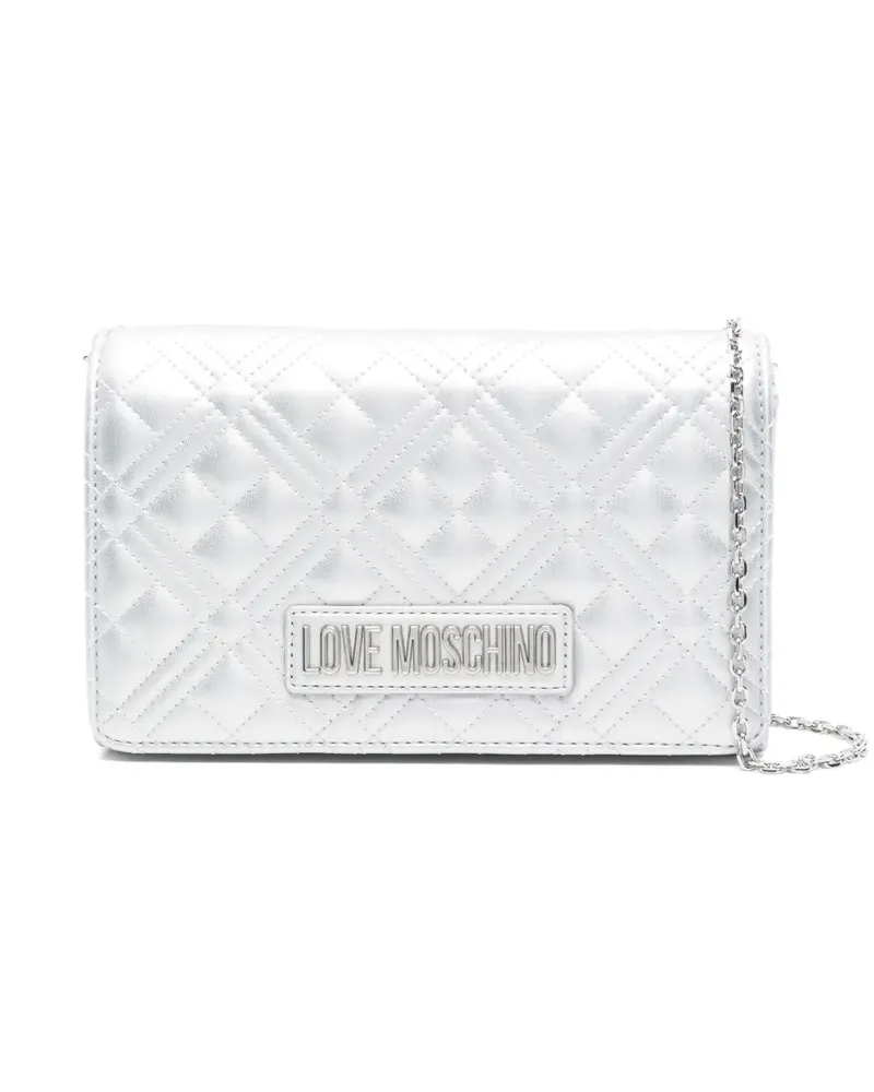 Moschino Gesteppte Umhängetasche - Silber Silber