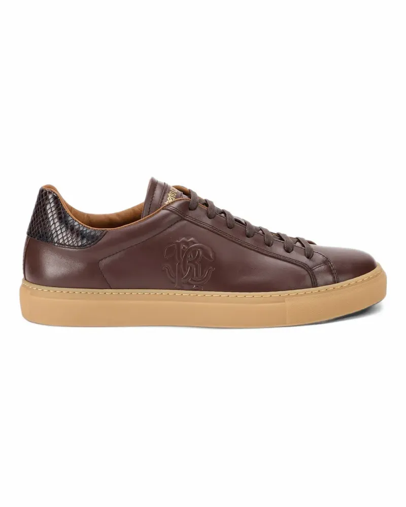 Roberto Cavalli Sneakers mit Schlangenleder-Effekt - Braun Braun