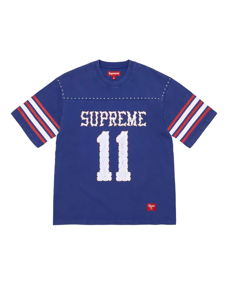 Supreme Being Football-T-Shirt mit Nieten - Blau Blau