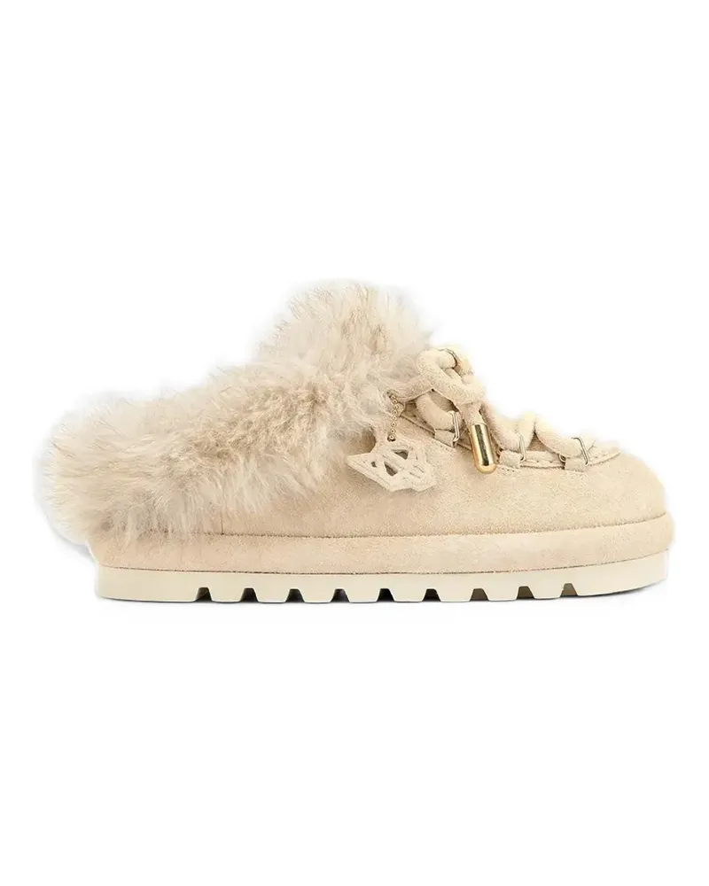 Naked Wolfe Harlow faux-fur suede slippers - Nude Nude