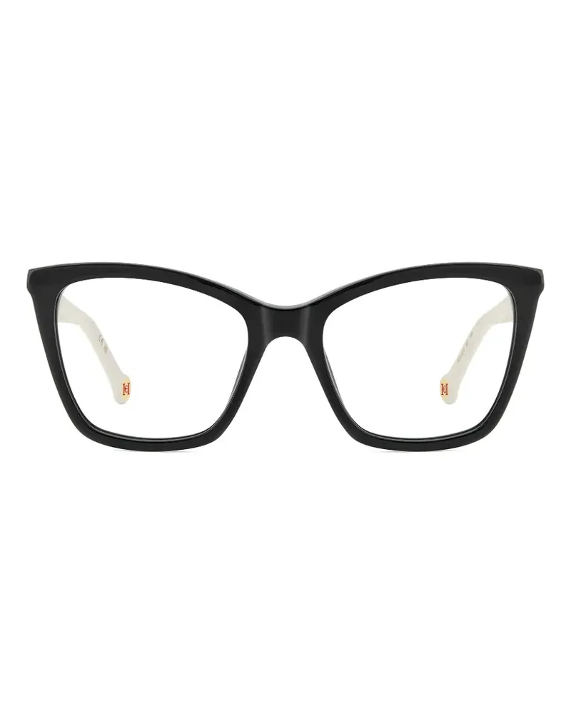 Carolina Herrera New York Cat-Eye-Brille mit Logo-Schild - Schwarz Schwarz